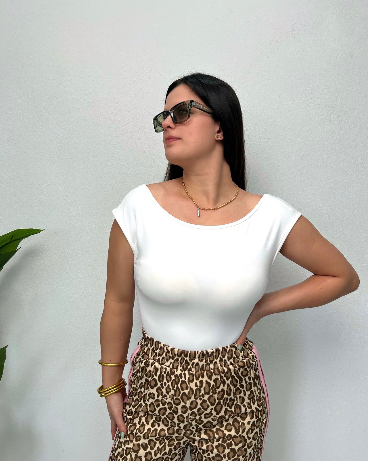 Open Back Boat Neck Bodysuit